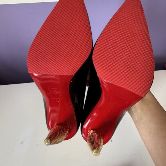 Christian Louboutin Lipchick Black Patent Leather Pumps - Picture 6 of 12